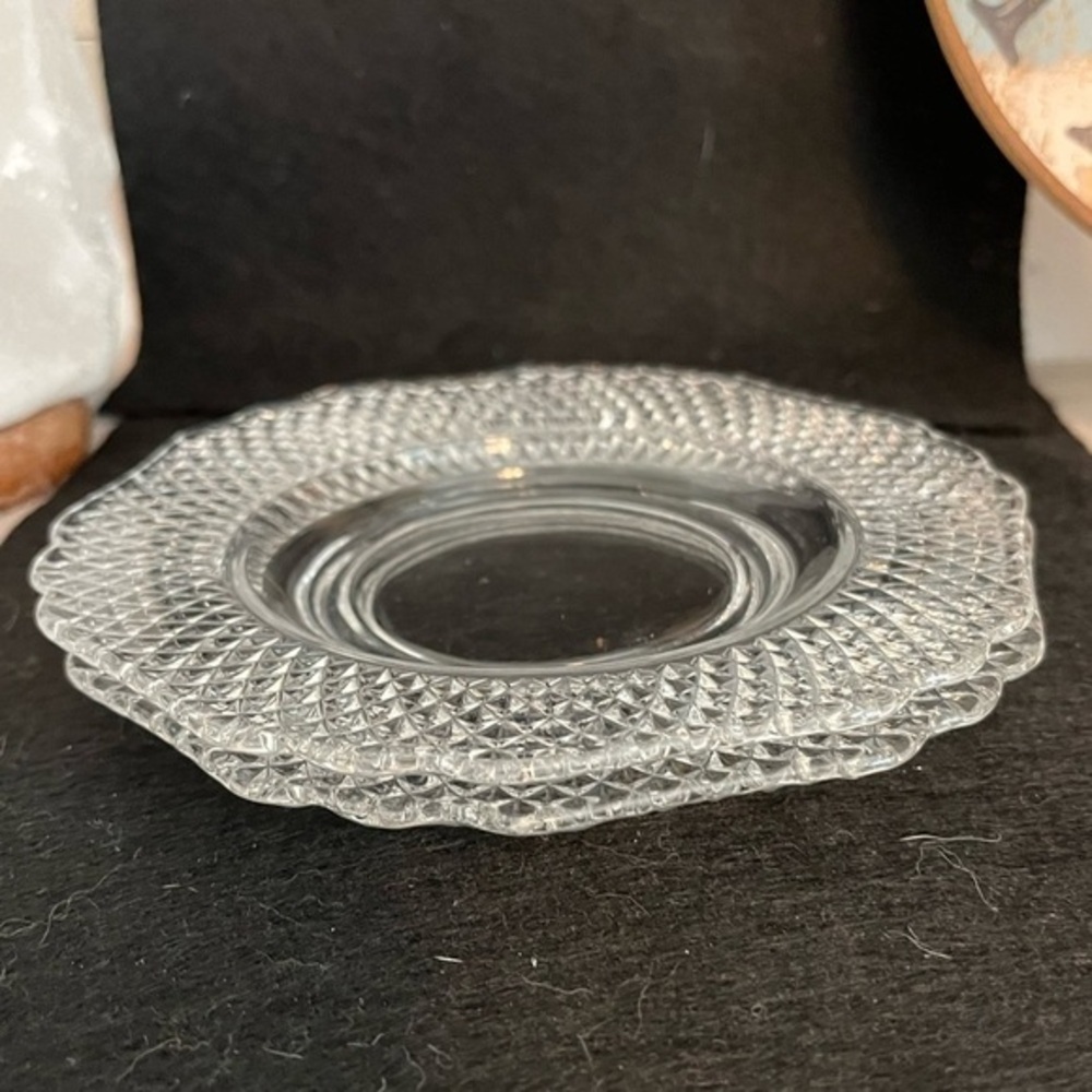 Vintage Cambridge Bread Plate 6” Diamond Point Pattern Set of Two - Picture 10 of 10